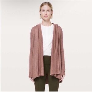 Lululemon Sundown Wrap Hooded Sweater in Heathered Spanish Oak